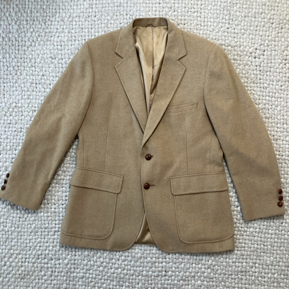 Vintage 100% Mongolian Camel Hair Blazer Al‎ Reiser Sport Coat 42R